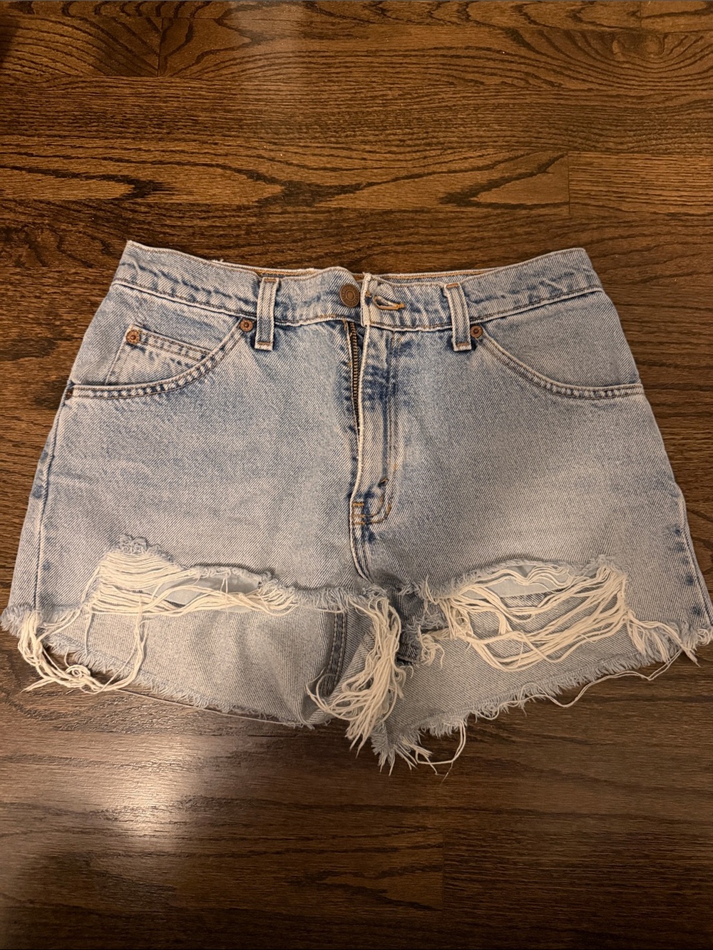 Levi’s Women's Light Blue Distressed Denim Cutoff Shorts
